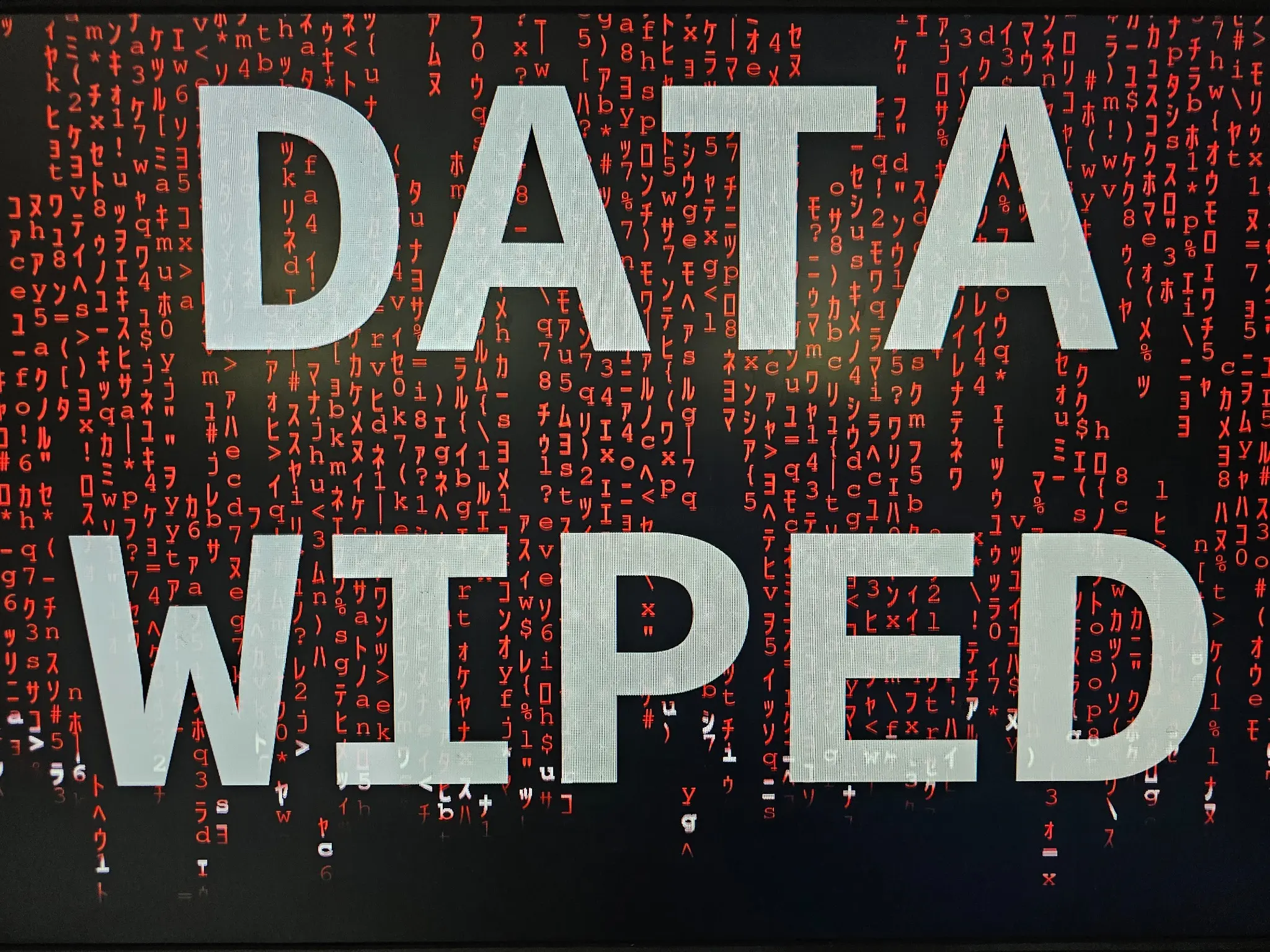 Data wiped graphic representing secure data handling by Brackley Recycling